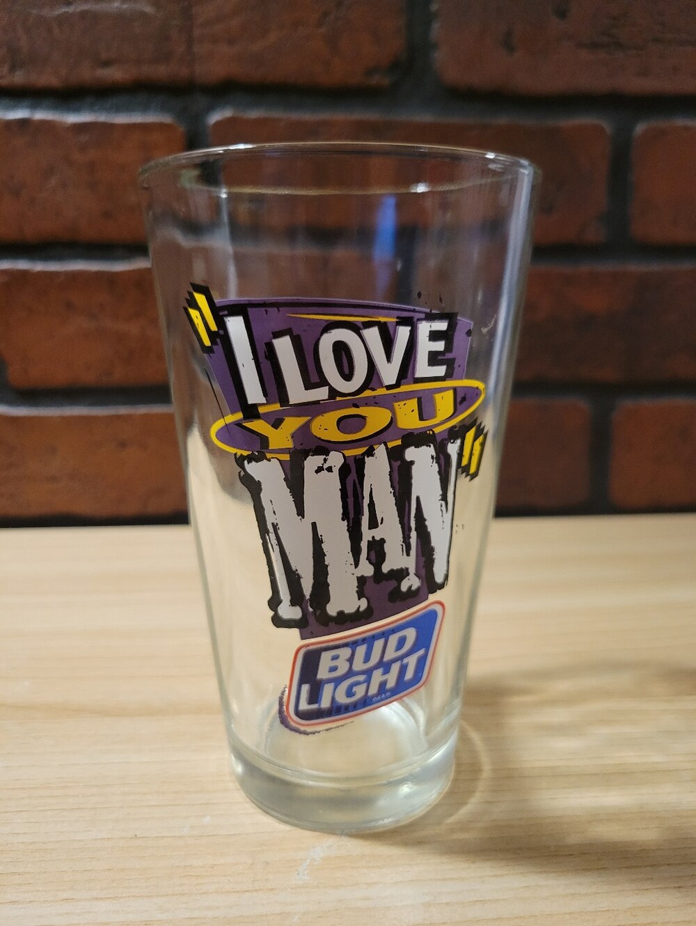 Vintage Bud Light "I Love You Man" Pint Glass